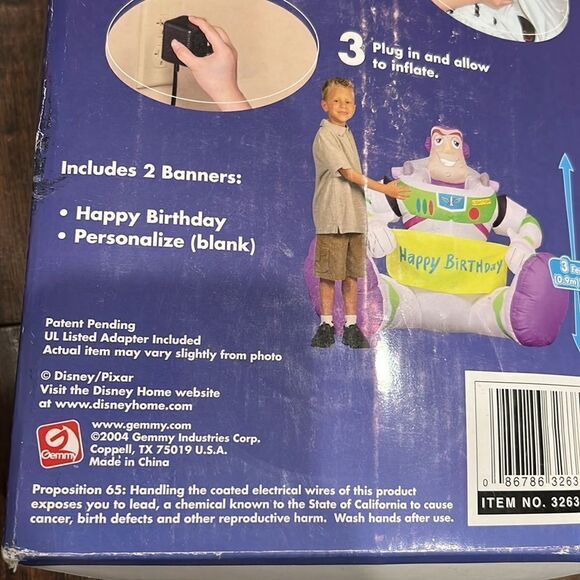Vintage Airblown Inflatable BUZZ LIGHTYEAR 3ft Gemmy 2004 Disney Toy Story Pixar - Picture 6 of 8